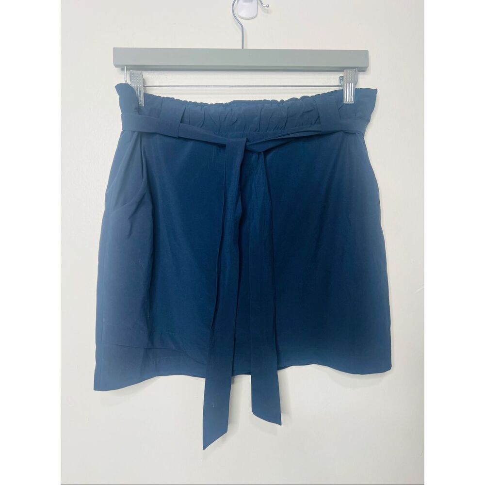 Athleta Skort Navy Blue Elastic Waist Tie Belt Sz M